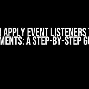 How to Apply Event Listeners to New Elements: A Step-by-Step Guide